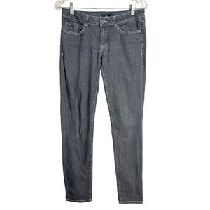 Prana Skinny Jeans Gray Long Length Inseam Lightweight Denim 5‎ Pocket Design